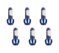 HpLive Pack of 6 M6 x 18 mm Brake Caliper Mounting Screws for Disc Brakes, PVD Coated Steel Bicycle Bolts with Washers, Colourful Assortment for Mountain Bike (Blue)
