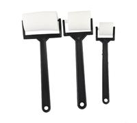 HpLive Pack of 6 Sponge Paint Roller Brushes Made of White Foam and Plastic, Various Sizes 2.5 x 15 cm / 4 x 18 cm / 6 x 18.5 cm, Lightweight and Handy (3 Pieces)