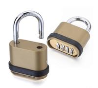 HpLive Padlock, 4-digit combination lock made of zinc alloy with hardened steel shackle, weatherproof and easy to reset