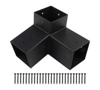 HpLive Pergola Bracket Set, Post Connector with Wall Mounting and Screws for Wooden Posts, Weatherproof for Porch, Garden Gazebo (Right 15°)