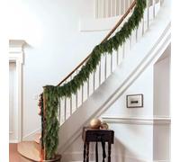 HpLive Plastic Christmas Cedar Garland for Indoor and Outdoor Fireplace Window Stairs Decoration