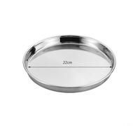 HpLive Plate, Round Flat Plate, Serving Plate, Korean Tableware for BBQ and Desserts, Stackable and Easy to Clean, 18 to 28 cm, Robust Material (22 cm)