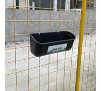 HpLive Poultry Feeding Trough, Goat Feeder, Hanging Chicken Feeder Trough for Poultry Fence, Chickens, Drinkers with Clips for Chickens, Ducks, Geese (Black)