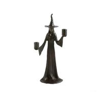 HpLive Resin Halloween Witch Statue with Candle Holder, Gothic Black Figure as Spiritual Decoration for Home and Altar, 23 x 8 x 8 cm