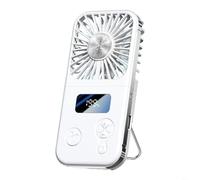 HpLive Semiconductor Cooling Fan, Portable Handheld Fan, Neck Fan with 5 Levels, Foldable Design for Travel, 6 Hours Battery Life, 15 x 7 x 2 cm, Lightweight Housing (White)