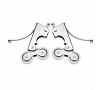 HpLive Silent Double Wheel Sliding Door Rollers 2pcs Steel(Grooves Double)