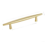 HpLive Solid Brass Cabinet Handle 128mm Matte Brushed Modern | H59 brass build, 128mm hole spacing, matte finish, rust resistant, modern minimalist style(145mm)