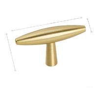 HpLive Solid Brass Cabinet Handle 128mm Matte Brushed Modern | H59 brass build, 128mm hole spacing, matte finish, rust resistant, modern minimalist style(50mm)