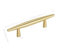 HpLive Solid Brass Cabinet Handle 128mm Matte Brushed Modern | H59 brass build, 128mm hole spacing, matte finish, rust resistant, modern minimalist style(113mm)