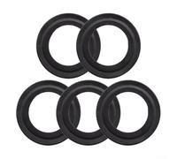 HpLive Toilet Flush Valve Sealing Ring for Optima 49 and 50 Models, Silicone Flush Valve Seal Replacement Part, Black, 2.83 Inch Diameter (5 Pieces)