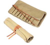 HpLive Tool Roll Bag, Tool Storage, Portable Organiser, 8 Compartments Design for Carving Tools, Screwdrivers, Dustproof with Reinforced Seams, Robust Canvas Material