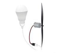 HpLive Wind Power Generator Set, for Mini Wind Generator with Turbine Motor and LED Lamp, 18 cm ABS Housing for Learning Experiments and Emergency Lighting