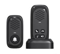 HpLive Wireless Door Intercom with 300 m Range, Waterproof Home Phone Made of ABS with Large Battery Capacity for Safe Communication at Home (Black)