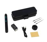 HpLive Wireless USB Soldering Set with 1 Soldering Device, 3 Replacement Tips, Solder, Solder, Solder Paste, LCD Display, Adjustable Temperature Range 180 °C - 450 °C, Heat Resistant (Black)