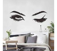 HpLive Woman Eye Wall Sticker Art Lash Girl Eyelash Decor Beauty Salon Decal - Removable, Waterproof, and PVC Material