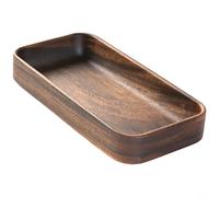HpLive Wooden Salad Bowl, Stackable Fruit Bowl, Decorative Snack Plate, for Salad and Dried Fruit, Space-Saving Design, Hand Polished Edges, 20 x 20 x 4.5 cm, Made of American Walnut Wood (D)