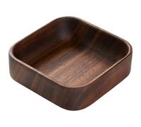 HpLive Wooden Salad Bowl, Stackable Fruit Bowl, Decorative Snack Plate, for Salad and Dried Fruit, Space-Saving Design, Hand-Polished Edges, 20 x 20 x 4.5 cm, Made of American Walnut Wood (C)