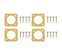 HpLive Woodpecker Protection for Nesting Boxes, Pack of 4 Metal Tit Box Bird House Protective Plate Made of Stainless Steel, Gold, for Protection of Bluebirds (11/8 Inch)