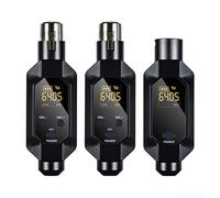 HpLive XLR Microphone Transmitter Receiver, Wireless Microphone Converter, Wireless Microphone Converter Transmitter System for Dynamic Microphone for Singing / Public Speaking (1 in 2)