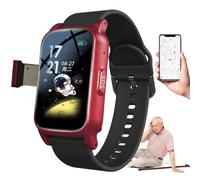 HpLNDas Elderly Smart Watch, Fall Detection Smartwatch for Seniors, Fall Alert Devices for Elderly, GPS Tracker,Sos Emergency Call, Hd Two-way Communication, IP67 Waterproof Red
