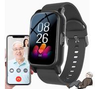 HpLNDas Elderly Smart Watch with Video Call And Fall Detection, Fall Alert Devices for Elderly, SOS Personal Alarm, GPS Tracker Watch, IP67 Waterproof, for Dementia/Alzheimer's Black