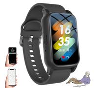 HpLNDas Fall Detection Smart Watch For Seniors With GPS Tracking, SOS Alert & HD Video Call, HD Voice Call, Care of the Elderly, Waterproof Health Tracker for Men and Women Black