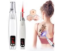 HpLNDas Skin Tags Remover Pen, Picosecond Lase Pen Light Therapy Tattoo Removal Machine Blue/Red Light Pigment Tattoo Scar Mole Freckle Removal Dark Spot Remover, with Glasses Red