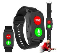 HpLNDas SOS Seniors Bracelet with Fall Detection, GPS Tracking Bracelet, SOS Rescue, HD Voice Call, With Heart Rate And Temperature Measurement, for Dementia Alzheimer's Disease Black
