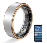 HPLSZCN Smart Ring for Women & Men - Fitness Tracker, Sleep Monitor, IP68 Waterproof Health Ring, Activity Tracker Compatible with iOS & Android (Silver, 7)
