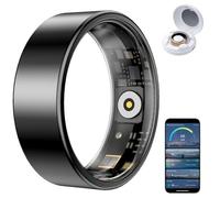HPLSZCN Smart Ring, Size First, Health Ring No App Subscription, Heart Rate, Blood Oxygen, Fitness Monitor, Sleep Tracker, Women’s Health, Up to 7-Day Battery, Smart Rings for Men/Women (Black, 7)