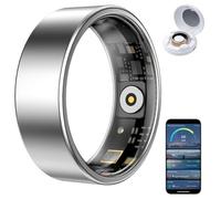 HPLSZCN Smart Ring, Size First, Health Ring No App Subscription, Heart Rate, Blood Oxygen, Fitness Monitor, Sleep Tracker, Women’s Health, Up to 7-Day Battery, Smart Rings for Men/Women (Silver, 9)