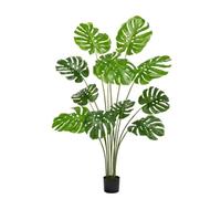 HPLWYM Artificial Monstera Deliciosa Tree, 5ft Large Fake Plants with Natural Trunk and Black Pot, Tall Fake Tree for Indoor Outdoor Office Home Living Room Decor, Faux Tree Artificial Plant