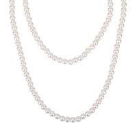 HPMAISON 1Pcs Pearl Necklaces 150cm Long Necklace for Women 1920s Simulated Pearl Necklaces Gatsby Costume Jewellery String Beads Fake Pearls Vintage Long Choker for Fancy Dress Sweater Accessories
