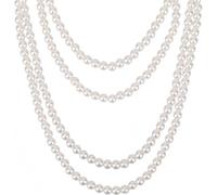 HPMAISON 2Pcs Pearl Necklaces 150cm Long Necklace for Women 1920s Simulated Pearl Necklaces Gatsby Costume Jewellery String Beads Fake Pearls Vintage Long Choker for Fancy Dress Sweater Accessories
