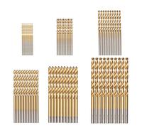 HPMAISON 60PCS HSS Shank Twist Drill Bit Set Titanium Coated 1/1.5/2/2.5/3/3.5mm High Speed Steel Twist Drill Bits Tools for Wood Plastic and Aluminum