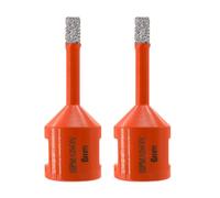 HPMAISON 6mm Diamond Drill Bits, 2Pcs M14 Vacuum Brazed Dry Diamond Core Drill Bit Set for Drilling Porcelain Tile Granite Marble Stoneware, Fits for Angle Grinders
