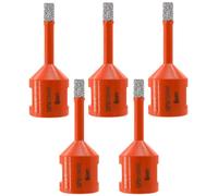 HPMAISON 6mm Diamond Drill Bits, 5Pcs M14 Vacuum Brazed Dry Diamond Core Drill Bit Set for Drilling Porcelain Tile Granite Marble Stoneware, Fits for Angle Grinders