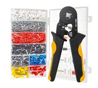 HPMAISON Crimping Plier Set, 0.25-10mm² (AWG 23-7) Ferrule Crimping Tool with 1800pcs Wire End Ferrule Connectors, Self-Adjustable Ratchet Bootlace Wire Crimping Plier Kit, Electrical Cable Lug Tools