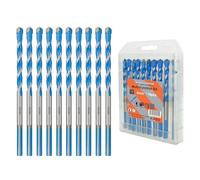 HPMAISON Drill Bits, 6mm (10pcs) Masonry Drill Bits Multi-Function Bit Set, Industrial Strength Carbide Tip Drill Bit, Shockproof Hammer Drill Bit for Concrete, Tile, Glass, Plastic, Brick, Cement