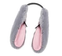 HPMAISON Furry Bunny Ears Headbands Grey Fluffy Cute Easter Rabbit Costume Accessories for Boys Girls Bunny Plush Ears Hair Styling Hairband Easter Party Cosplay Kids Fancy Dress Headwear