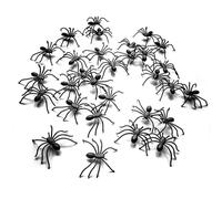 HPMAISON Spooky Black Plastic Spiders, 30 Pieces Prank Realistic Scary Spiders, 2" x 1.6" Plastic Fake Spiders Scary Spiders Joke Toy Spiders for Halloween Party Decorations