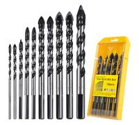 HPMAISON Tile Drill Bit, 10PCS Professional Tungsten Carbide Drill Bit for Ceramic Tile, Porcelain, Brick, Granite Marble, Glass, Cement, Plastic, Wood 3/4/5/6/6/8/8/10/10/12mm