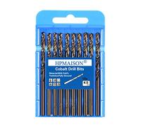 HPMAISON True 5% Cobalt Jobber Drill Bit Set, 10Pcs 4.5mm M35 High Speed Steel Twist Drill Bits, 135° Split Point Extremely Heat Resistant for Stainless Steel, Cast Iron, Hard Metal, Plastic, Wood