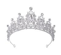 HPMAISON Women Crystal Wedding Crown Girls Tiara Headband Carnival Headdress Fancy Dress Princess Queen Hair Accessories for Birthday Prom Bridal Hen Party Halloween Christmas Costume Party