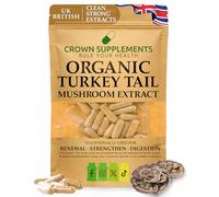 HPMC Organic Turkkey Tails Capsules 600mg UK British Made Fruiting Body Premium Wild Harvest (60 Capsules)