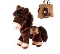 HPMCVE Plush Ponies Bag Charm and Keychain, Ponies Plush Backpack Accessory with Premium Short Plushes, Mini Cute Stuffed Horse Purse Keyring, New Year of the Horse Gift, for Valentine's Day(1 piece)