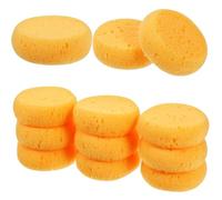Hpmjz 12 PCS Round Clay Sponges Pottery Sponges High Elasticity Soap Sponge Yellow Water Absorption Sponge for Cleaning Kitchen Shoes Leather Care Painting Crafts Ceramics Household Use