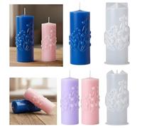 Hpmjz 2 Pcs Bell Orchid Pillar Candle Moulds for Candle Making, Cylinder Silicone Candle Moulds for Resin Casting Epoxy Mold, DIY Silicone Mould for Making Wax Candles, Soaps, Crafts(2 Size)