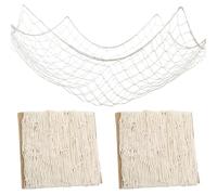 Hpmjz 2 PCS Fishing Net Party Decorations, Natural Wall Hanging Fishnet Hawaiian Beach Party Fishing Net Decor Ocean Themed Accessory for Mermaid Pirate Under The Sea Parties Birthday
