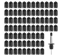Hpmjz 200 pcs Black Rubber Pourer Cap Pourers Dust Covers Bottle Pour Spout Cover Wine Pourers Cover Bar Bottle Spot Caps for Olive Oil Liquor Pub Club Kitchen Coffee Shop Restaurant
